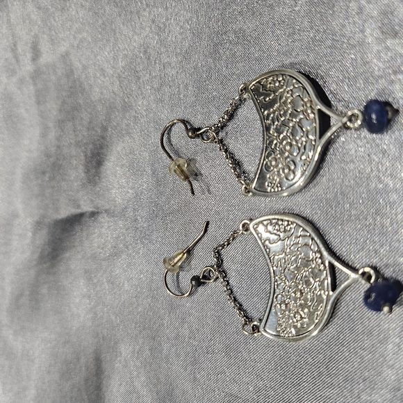 Brighton Silver and Blue Dangle Earrings